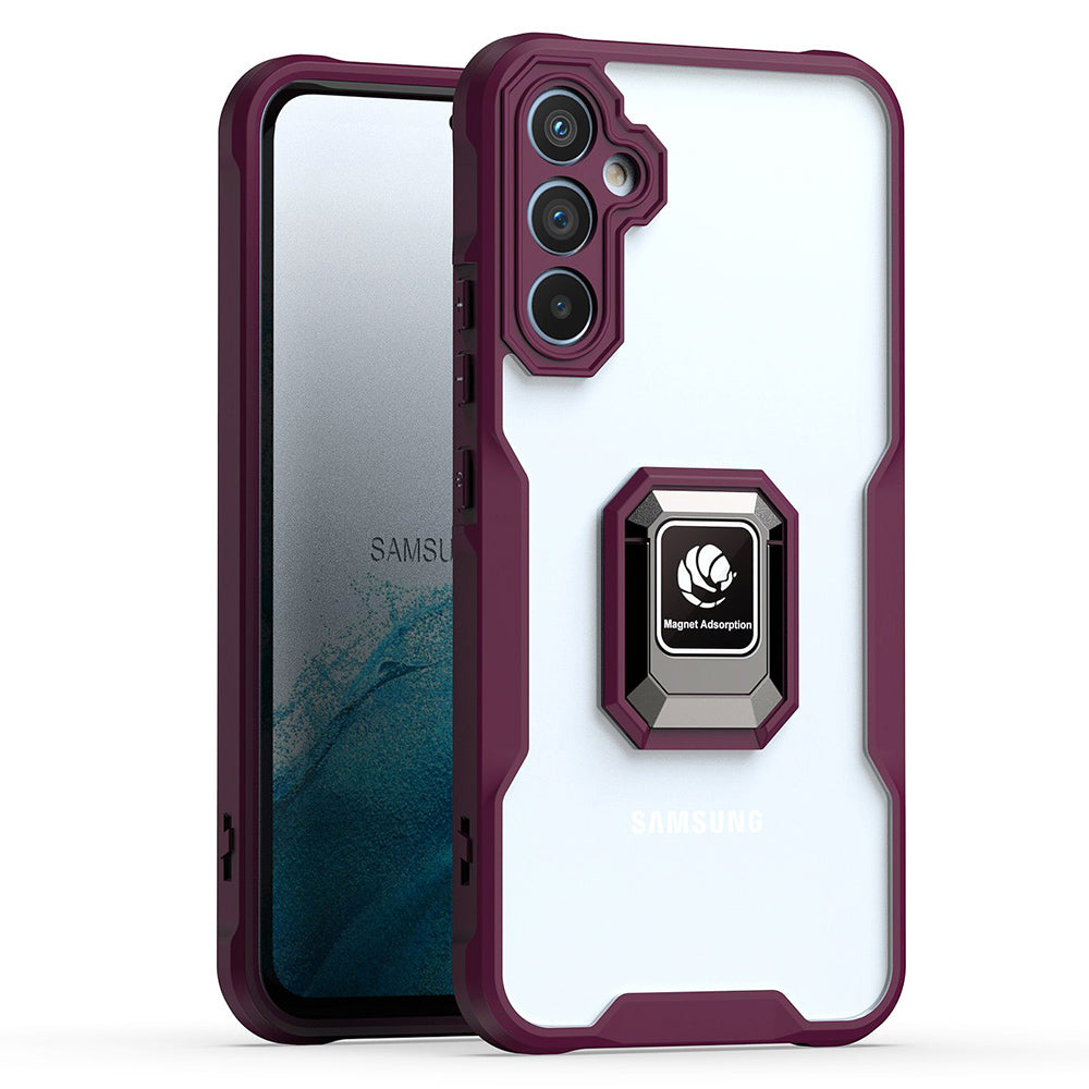 Til Samsung Galaxy A34 5G Anti-ridse Blød TPU akryl telefontaske Letvægts magnetisk telefon bagcover Ring Stativ Indbygget magnetisk metalplade Til Samsung Galaxy A34 5G Anti-ridse Blød TPU akryl telefontaske Letvægts magnetisk telefon bagcover Ring Stativ Indbygget magnetisk metalplade